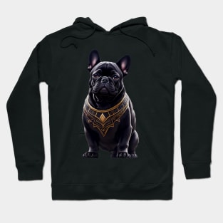 Adorable Frenchie in Intricate Royal Armor - Powerful and Cute Hoodie